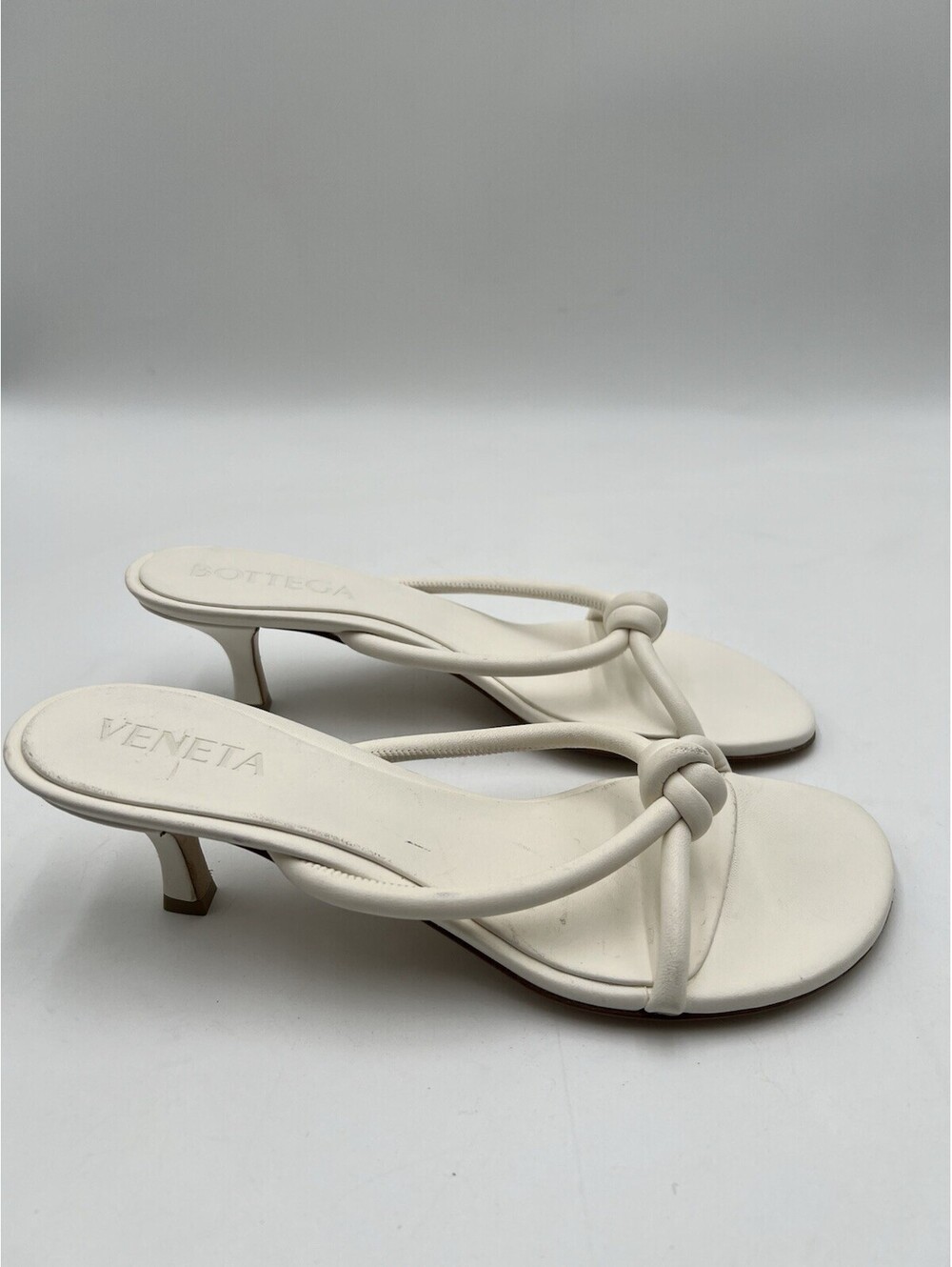 Bottega Veneta Blink mules in white lambskin leather Size 40